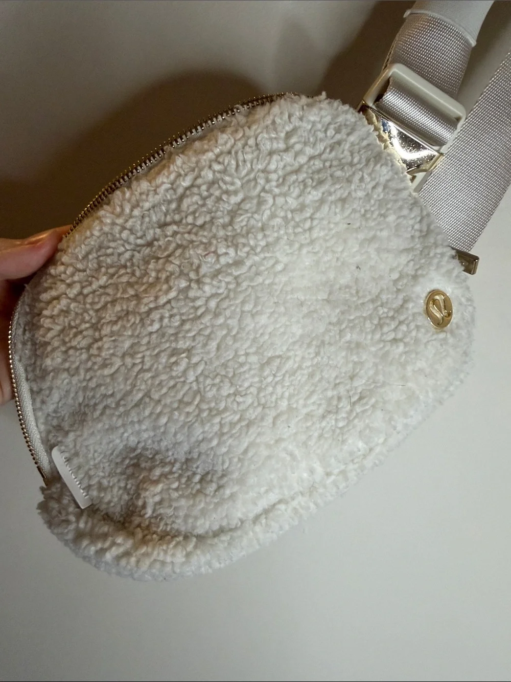 lululemon athletica Cream Sherpa Crossbody Bag